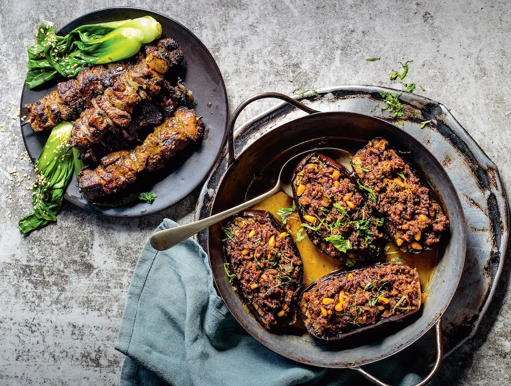 Koolhydraatarme gevulde aubergine uit de oven met lamsgehakt [recept]